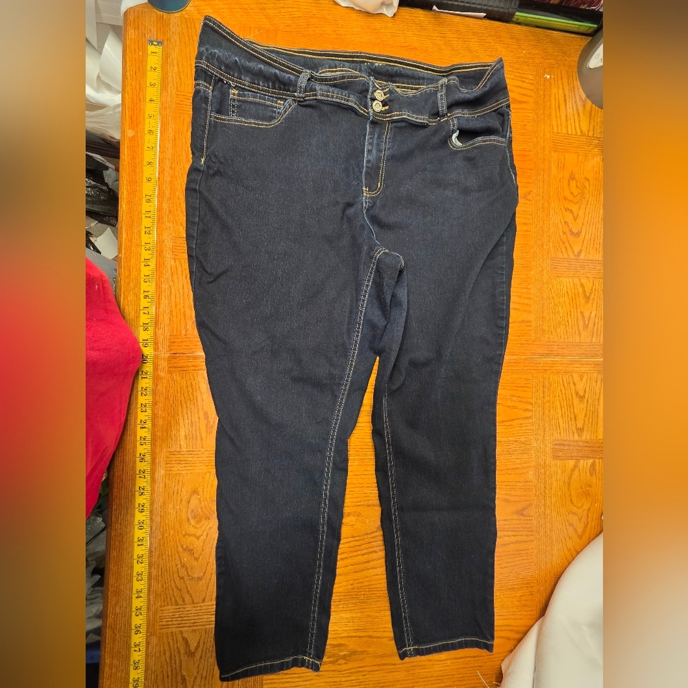 Copper Flash Dark Denim Jeans Skinny Plus Size 22W Ankle Hi-Rise